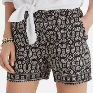 Madewell Pull On Shorts Paisley Boho Flowy Drapey Elastic Waist Pockets